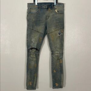 Distressed Blue Jeans